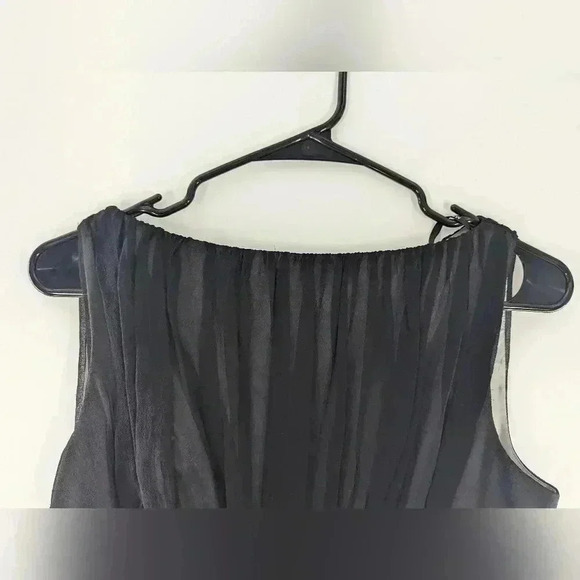 MAGGY LONDON 100% SILK COCKTAIL CLASSIC SLEEVELES KNEE LENGHTH BLACK DRESS 8 - Picture 5 of 14